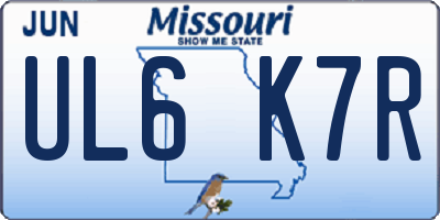 MO license plate UL6K7R