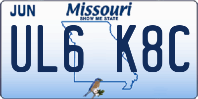 MO license plate UL6K8C