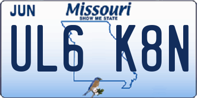 MO license plate UL6K8N