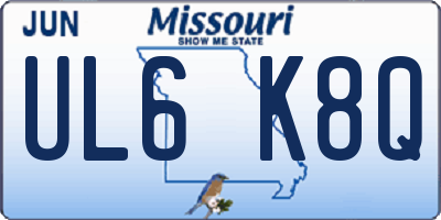 MO license plate UL6K8Q