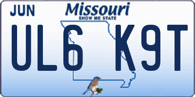MO license plate UL6K9T