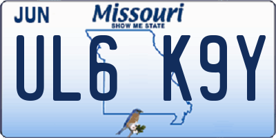 MO license plate UL6K9Y