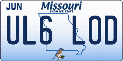 MO license plate UL6L0D