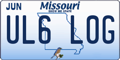 MO license plate UL6L0G