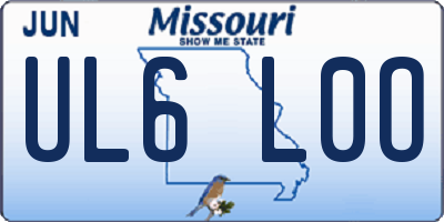 MO license plate UL6L0O