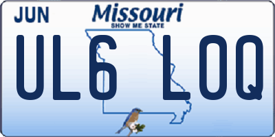 MO license plate UL6L0Q