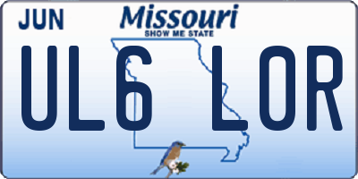 MO license plate UL6L0R
