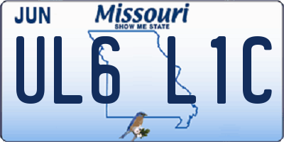 MO license plate UL6L1C