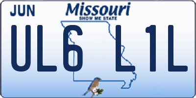 MO license plate UL6L1L
