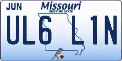 MO license plate UL6L1N