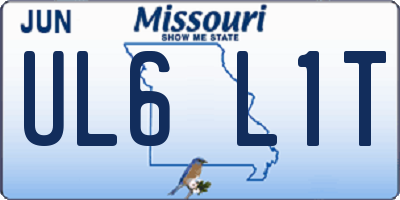 MO license plate UL6L1T