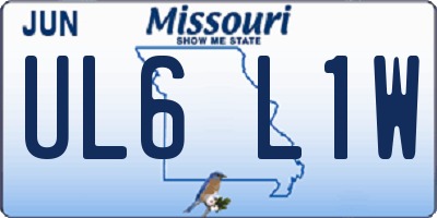 MO license plate UL6L1W
