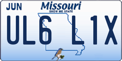 MO license plate UL6L1X