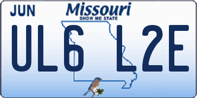 MO license plate UL6L2E