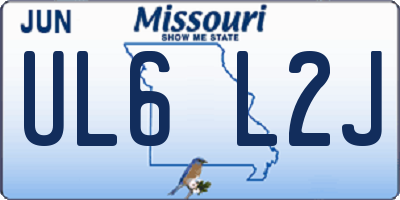 MO license plate UL6L2J
