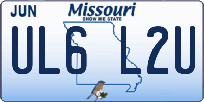 MO license plate UL6L2U