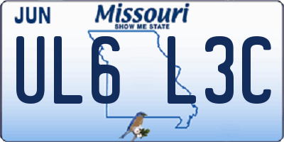 MO license plate UL6L3C