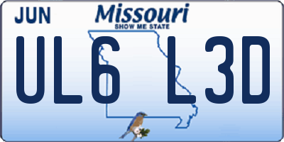 MO license plate UL6L3D