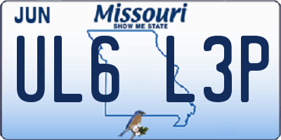 MO license plate UL6L3P