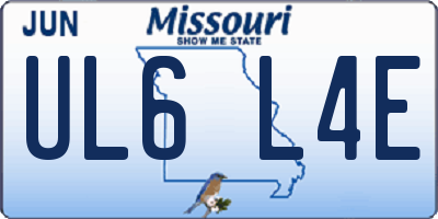 MO license plate UL6L4E