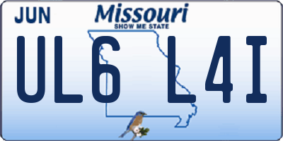 MO license plate UL6L4I