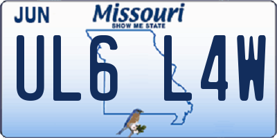 MO license plate UL6L4W