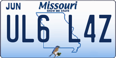 MO license plate UL6L4Z
