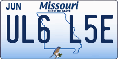 MO license plate UL6L5E
