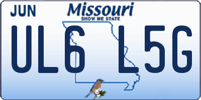 MO license plate UL6L5G