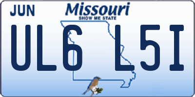 MO license plate UL6L5I