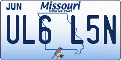 MO license plate UL6L5N