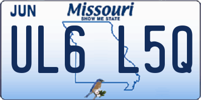 MO license plate UL6L5Q