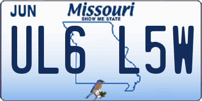 MO license plate UL6L5W
