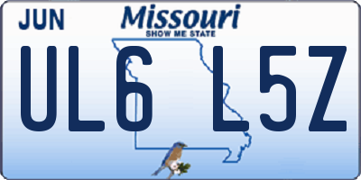 MO license plate UL6L5Z