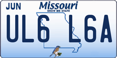 MO license plate UL6L6A