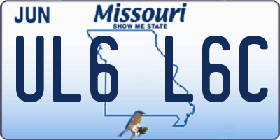 MO license plate UL6L6C