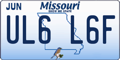 MO license plate UL6L6F