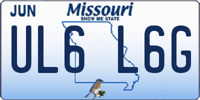 MO license plate UL6L6G