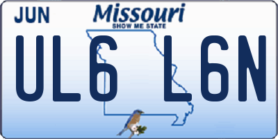 MO license plate UL6L6N