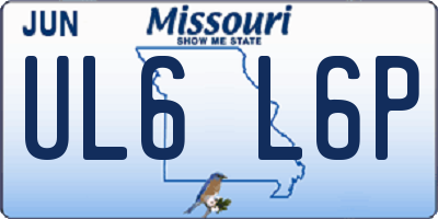 MO license plate UL6L6P