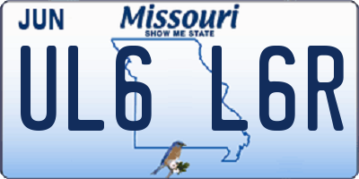 MO license plate UL6L6R