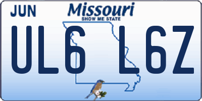 MO license plate UL6L6Z