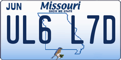 MO license plate UL6L7D