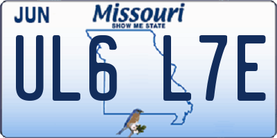 MO license plate UL6L7E