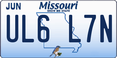 MO license plate UL6L7N