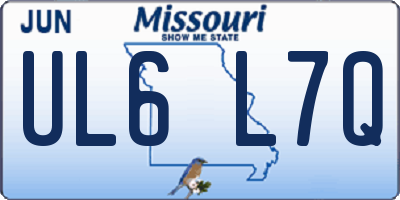 MO license plate UL6L7Q