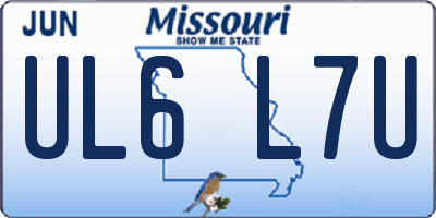 MO license plate UL6L7U