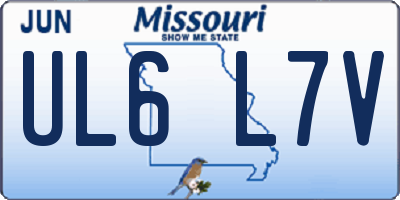 MO license plate UL6L7V