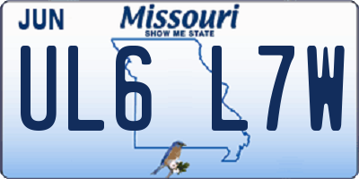 MO license plate UL6L7W