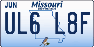 MO license plate UL6L8F